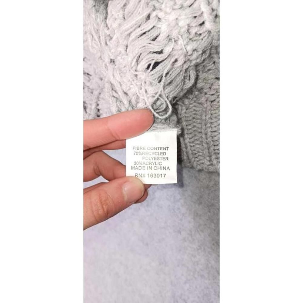 Princess Polly Crochet Open Front Cardigan Womens Size S/M Gray Mixed Knit - Picture 9 of 11